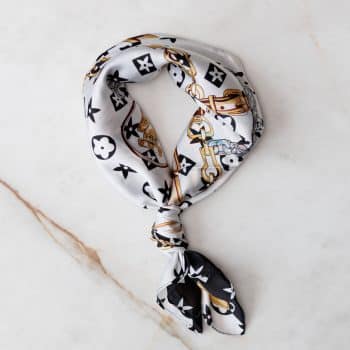 Sjaal zwart-wit-goud