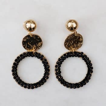Oorbellen zwart-goud